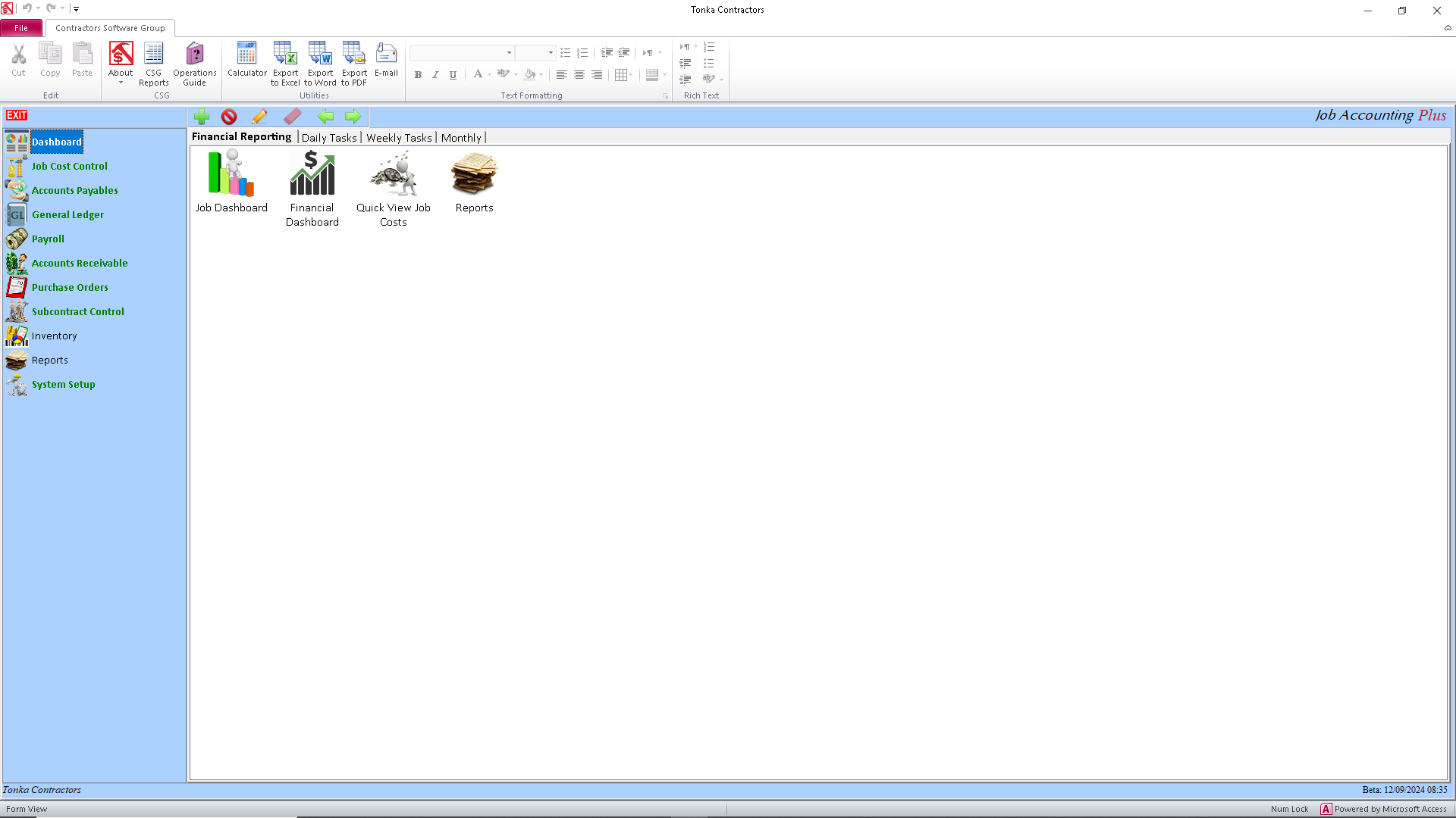 screenshot of Job Accounting Plus